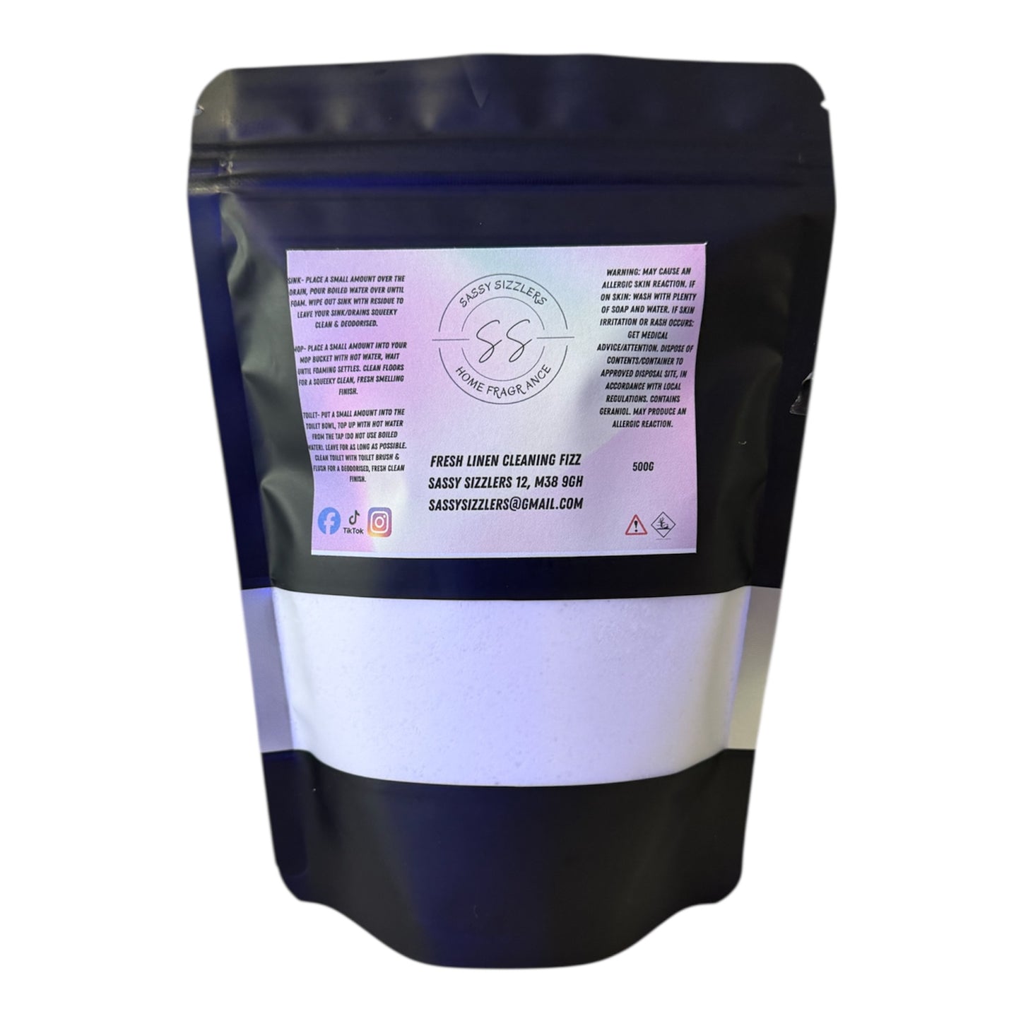 Sassy Sizzlers Non Toxic, Foaming Cleaning Fizz - Leaving your Home Squeeky Clean, Fresh & Deodorised - 500g Of Great Smelling Household Cleaner